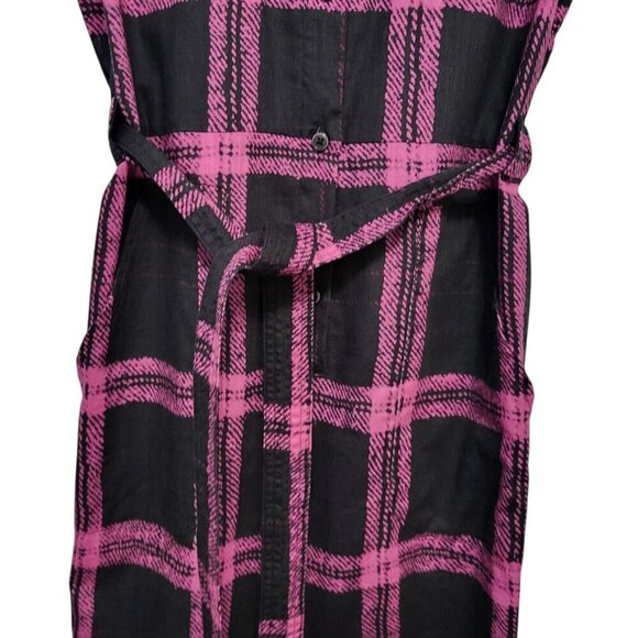 THE KIT Dottie Jumpsuit Plaid Slub Cotton Straight Leg - Picture 6 of 16